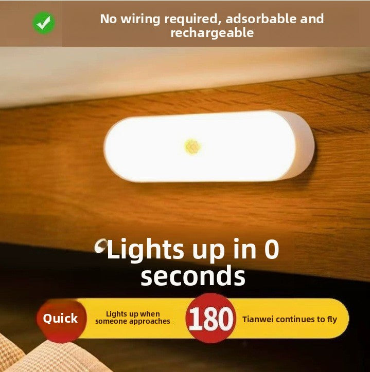 Smart Motion Sensor Night Light LED USB Rechargeable