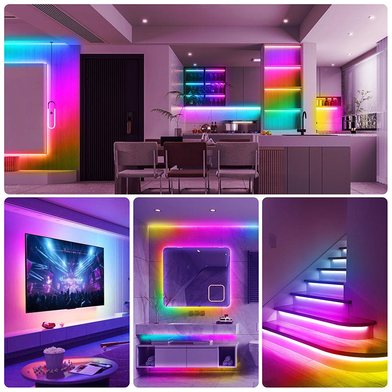 RGB LED Strip Lights 5V USB TV Backlight Music Sync Color Changing LED Lights App Control Game Room Party Decoration