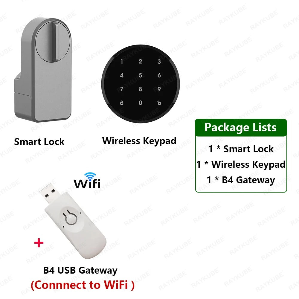 Smart Door Lock - RAYKUBE A1 Pro | Fingerprint + WiFi + Alexa Compatible