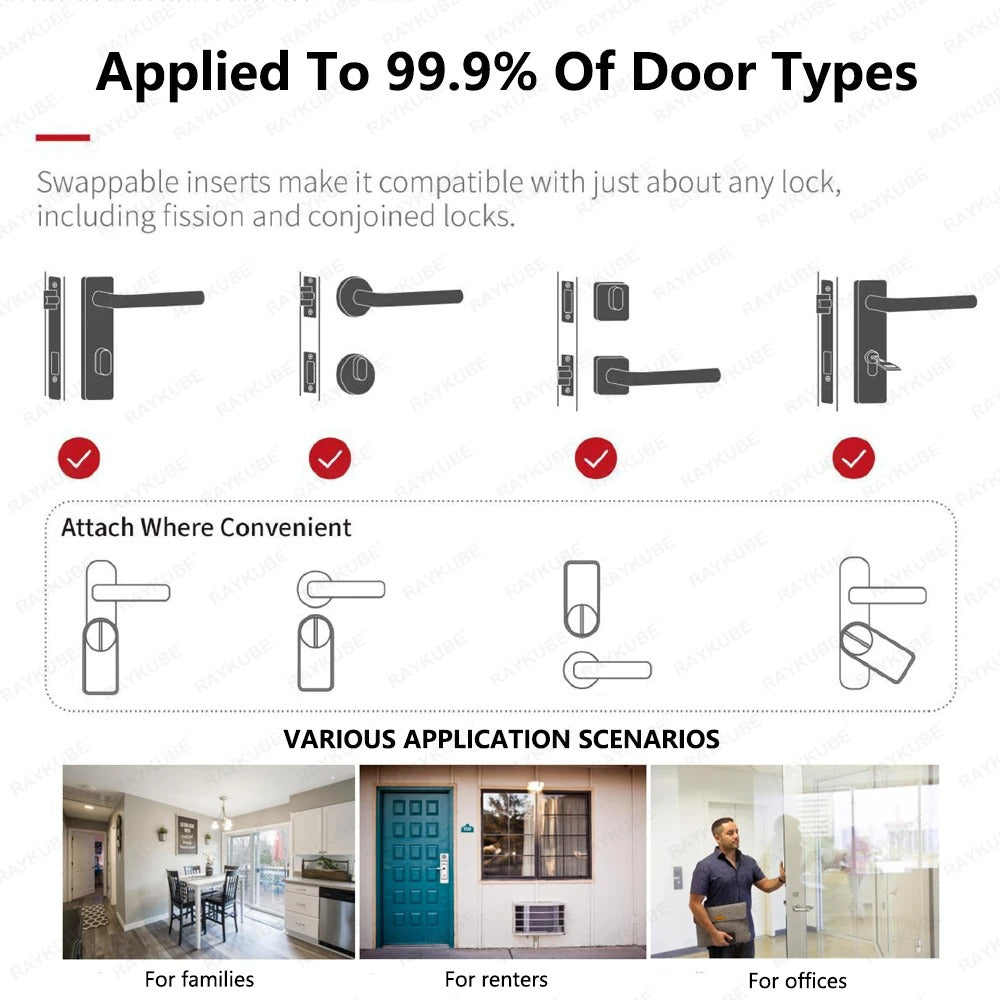 Smart Door Lock - RAYKUBE A1 Pro | Fingerprint + WiFi + Alexa Compatible